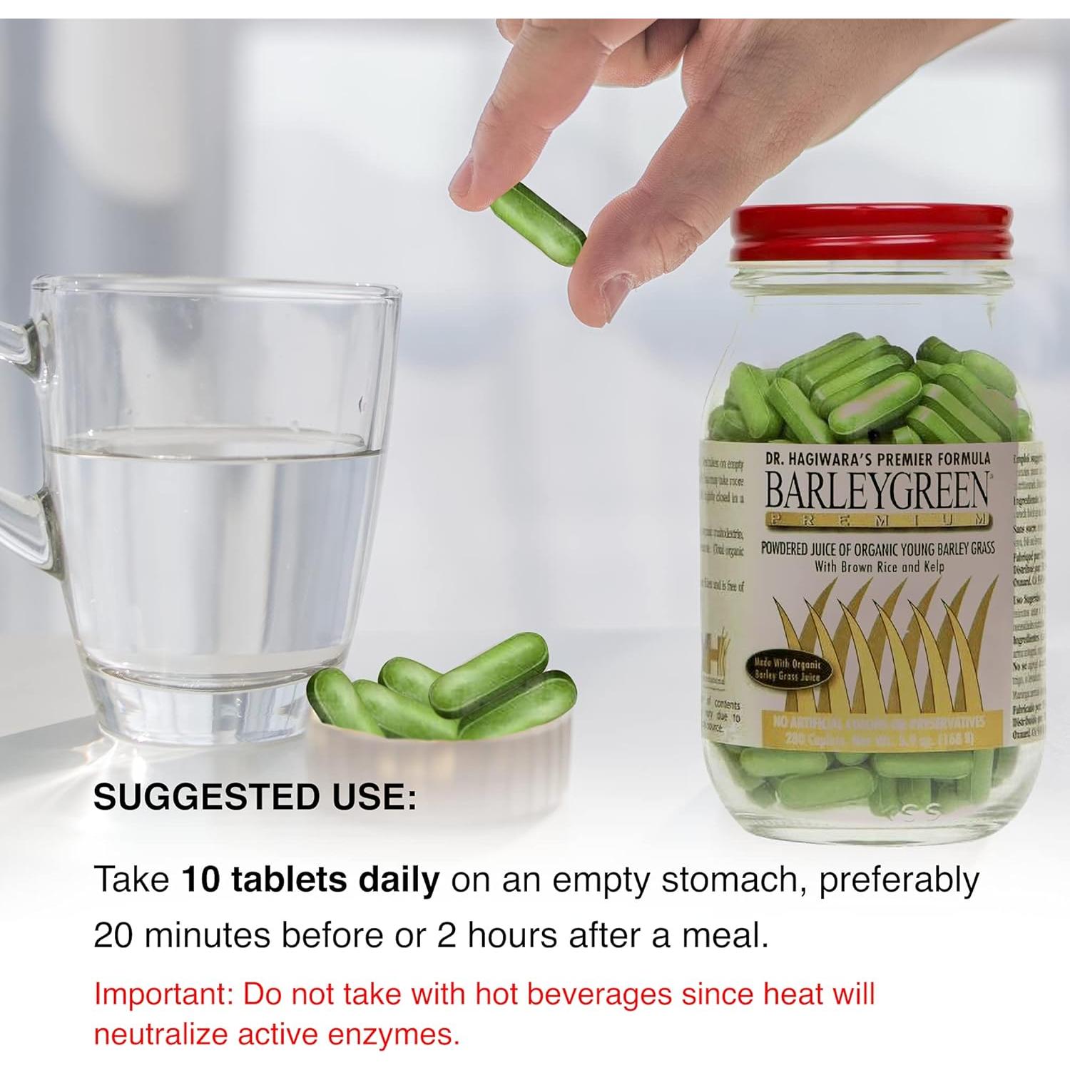 Tabletas Premium de Cebada Verde Dr. Hagiwara 280 Unidades