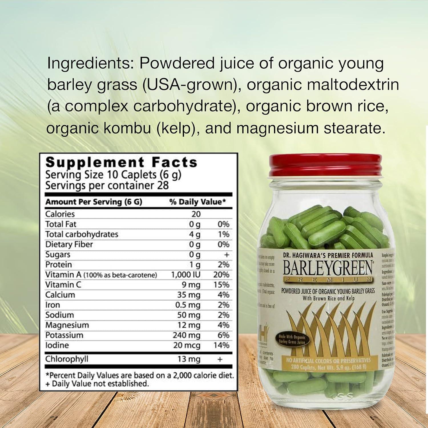 Tabletas Premium de Cebada Verde Dr. Hagiwara 280 Unidades