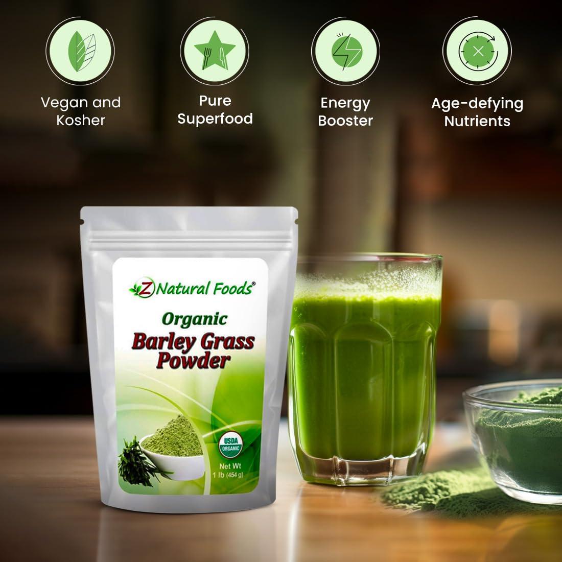 Polvo de Césped de Cebada Orgánico Z Natural Foods 453.6g