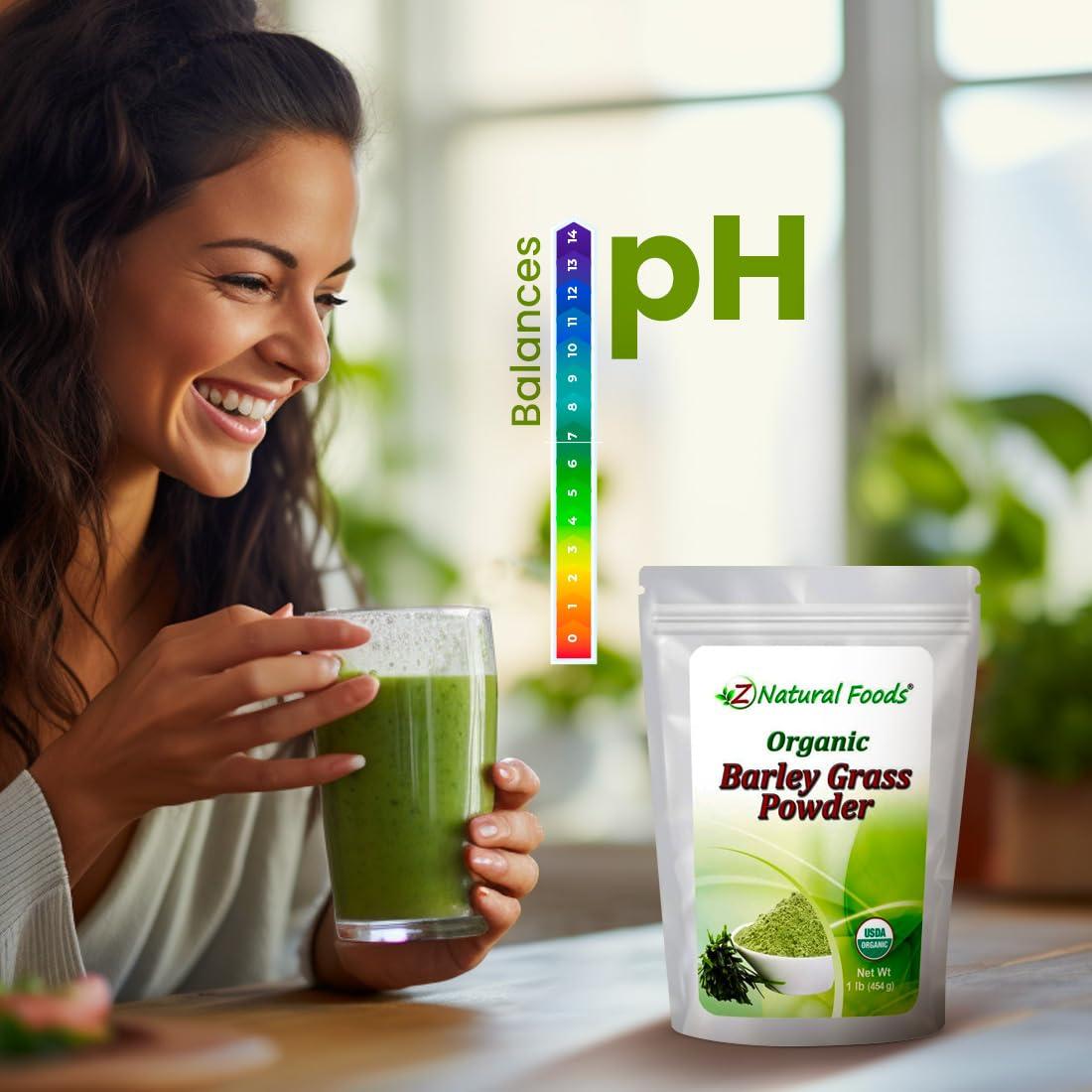 Polvo de Césped de Cebada Orgánico Z Natural Foods 453.6g