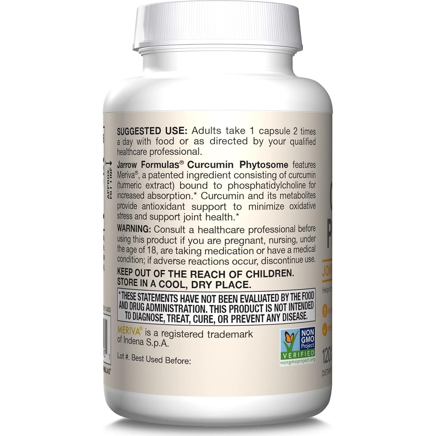 Suplemento Articular Jarrow Formulas Curcumin 500 mg - 120 Cápsulas