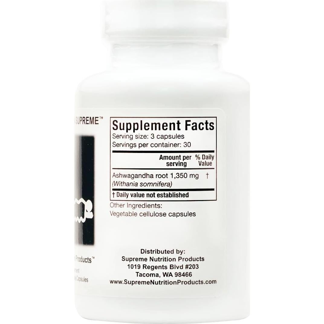 Cápsulas Vegetarianas de Ashwagandha Suprema 90 Unidades
