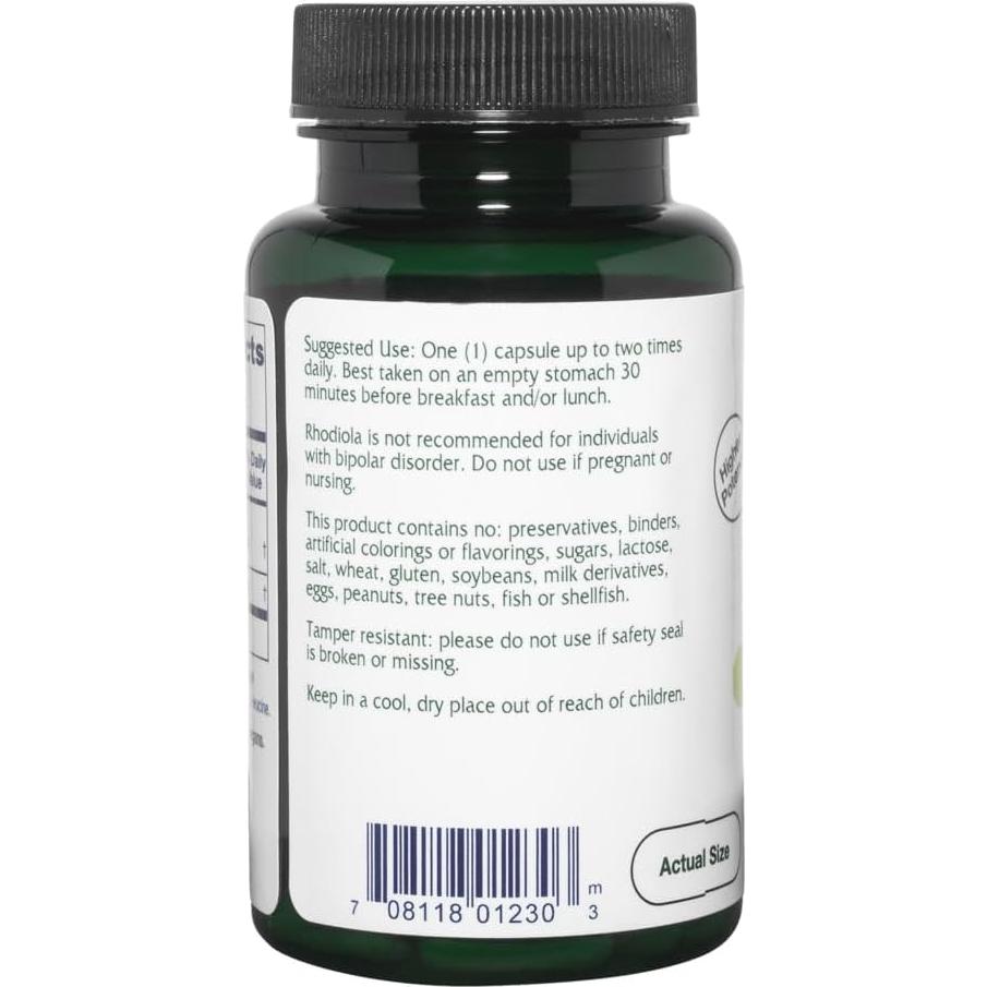 Extracto de Rhodiola Rosea Vitanica 200mg - 60 Cápsulas Veganas