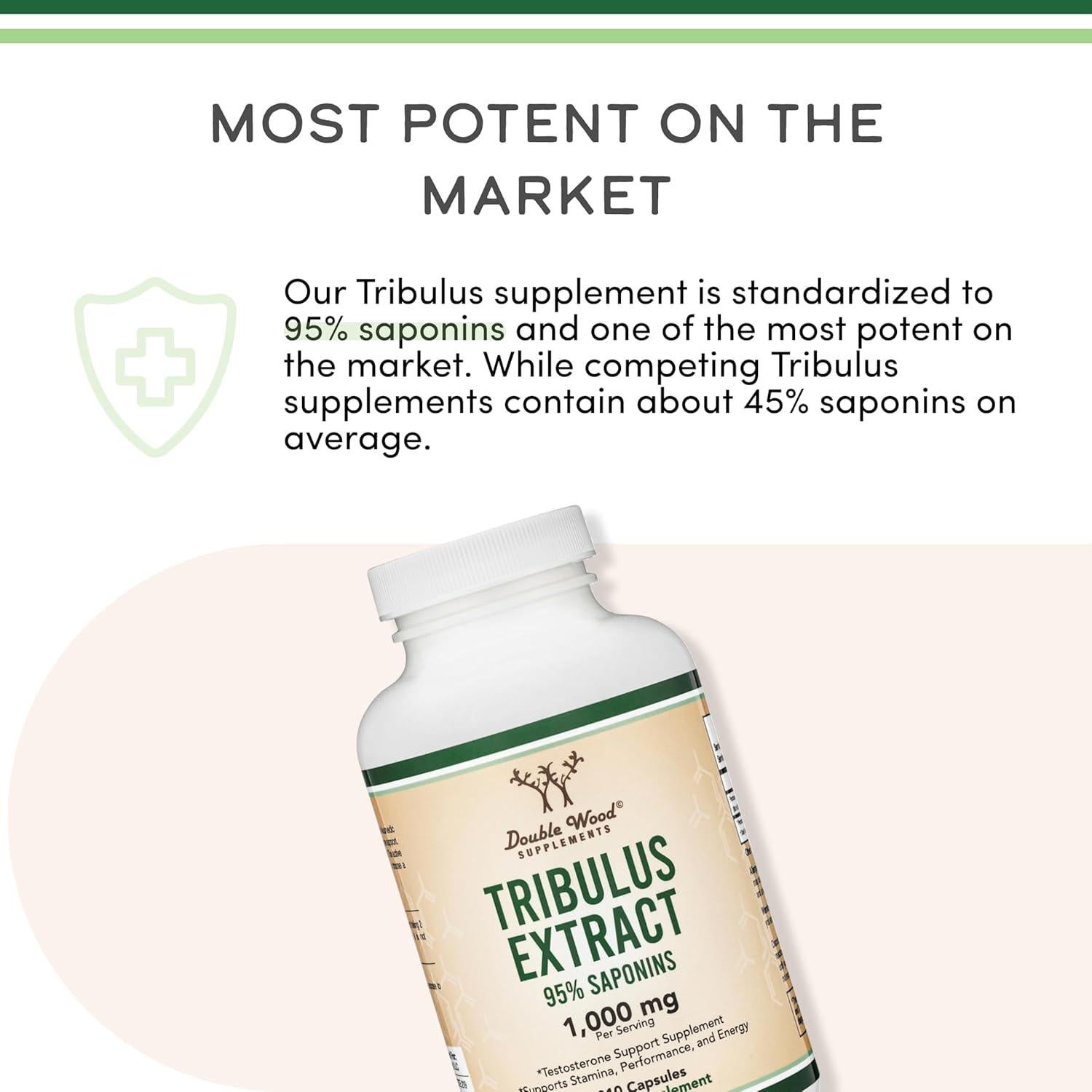 Tribulus Terrestris Double Wood 210 Cápsulas 95% Saponinas