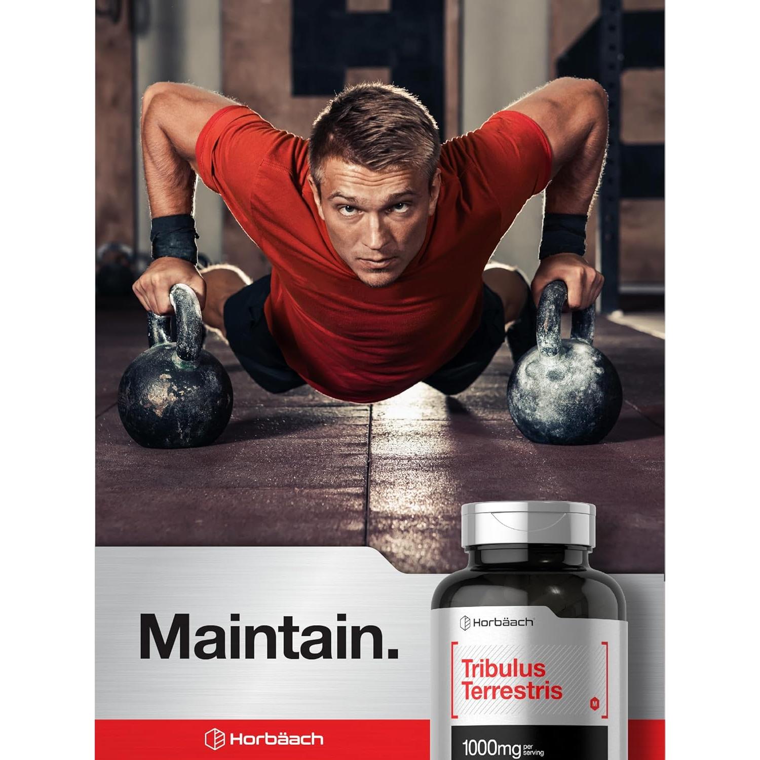 Suplemento Tribulus Terrestris Horbaach 1000mg 180 Cápsulas