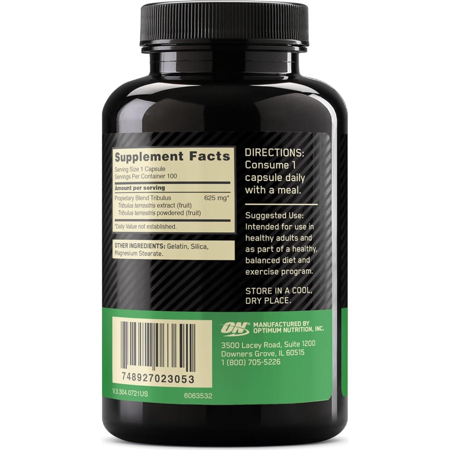 Optimum Nutrition Tribulus Terrestris 625mg 100 Cápsulas