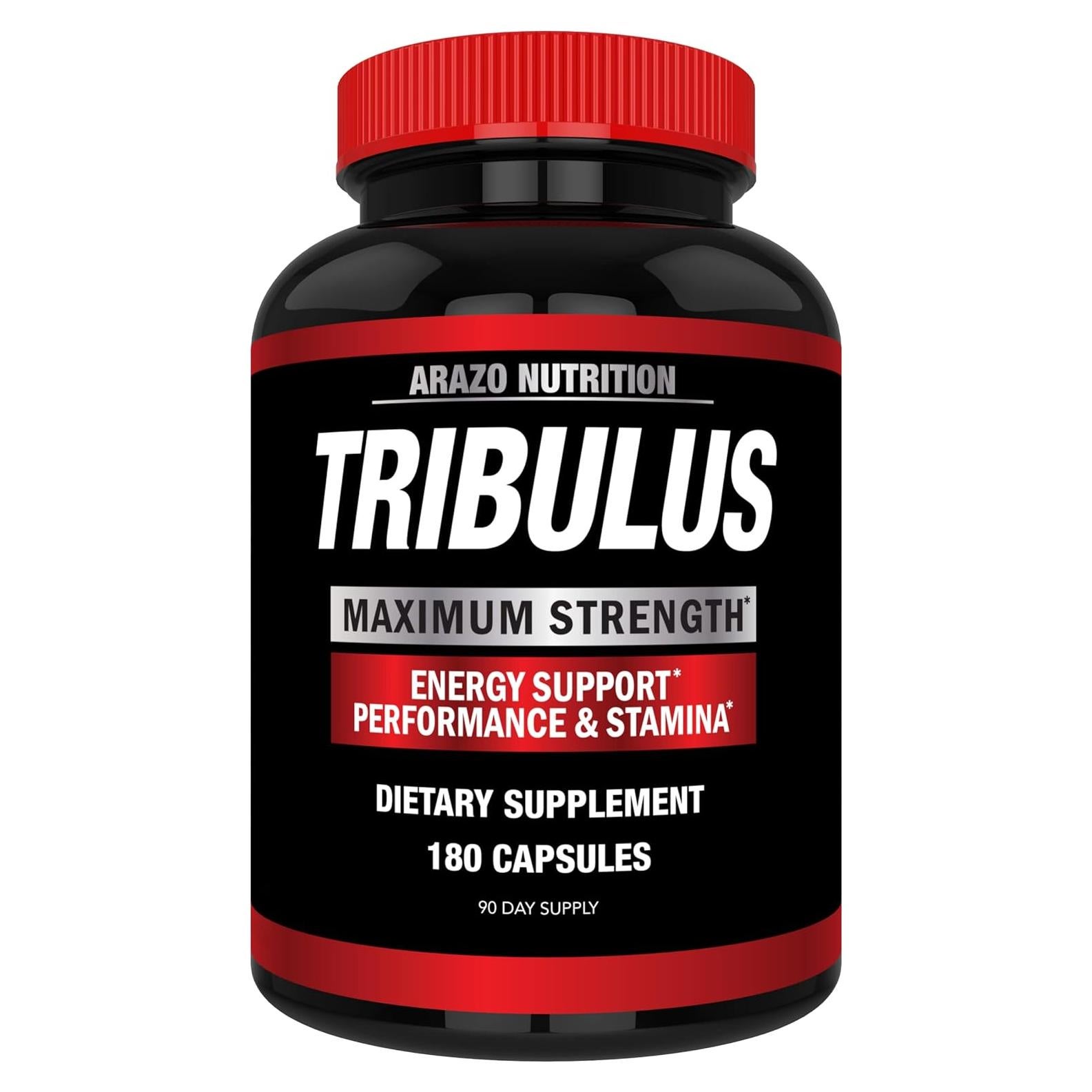 Arazo Nutrition Tribulus Terrestris 1500mg - 180 Cápsulas Aumentador de Energía