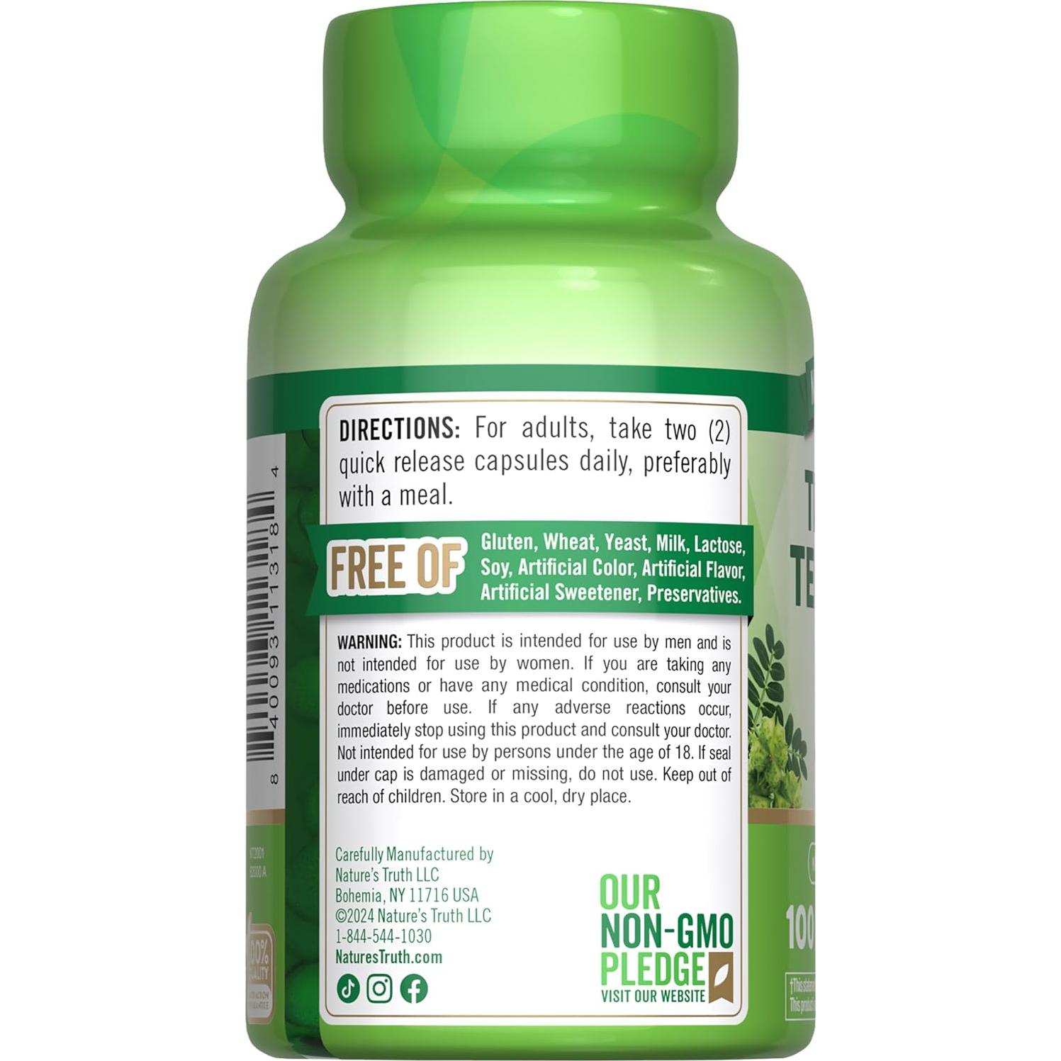 Tribulus Terrestris 1000mg Verdad de la Naturaleza - 60 Cápsulas