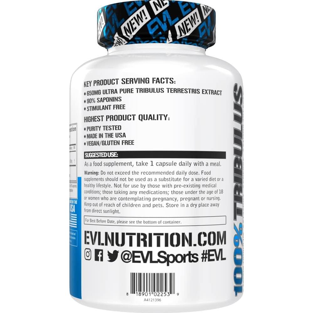 Suplemento Tribulus Terrestris Evlution 90% Saponinas 80g