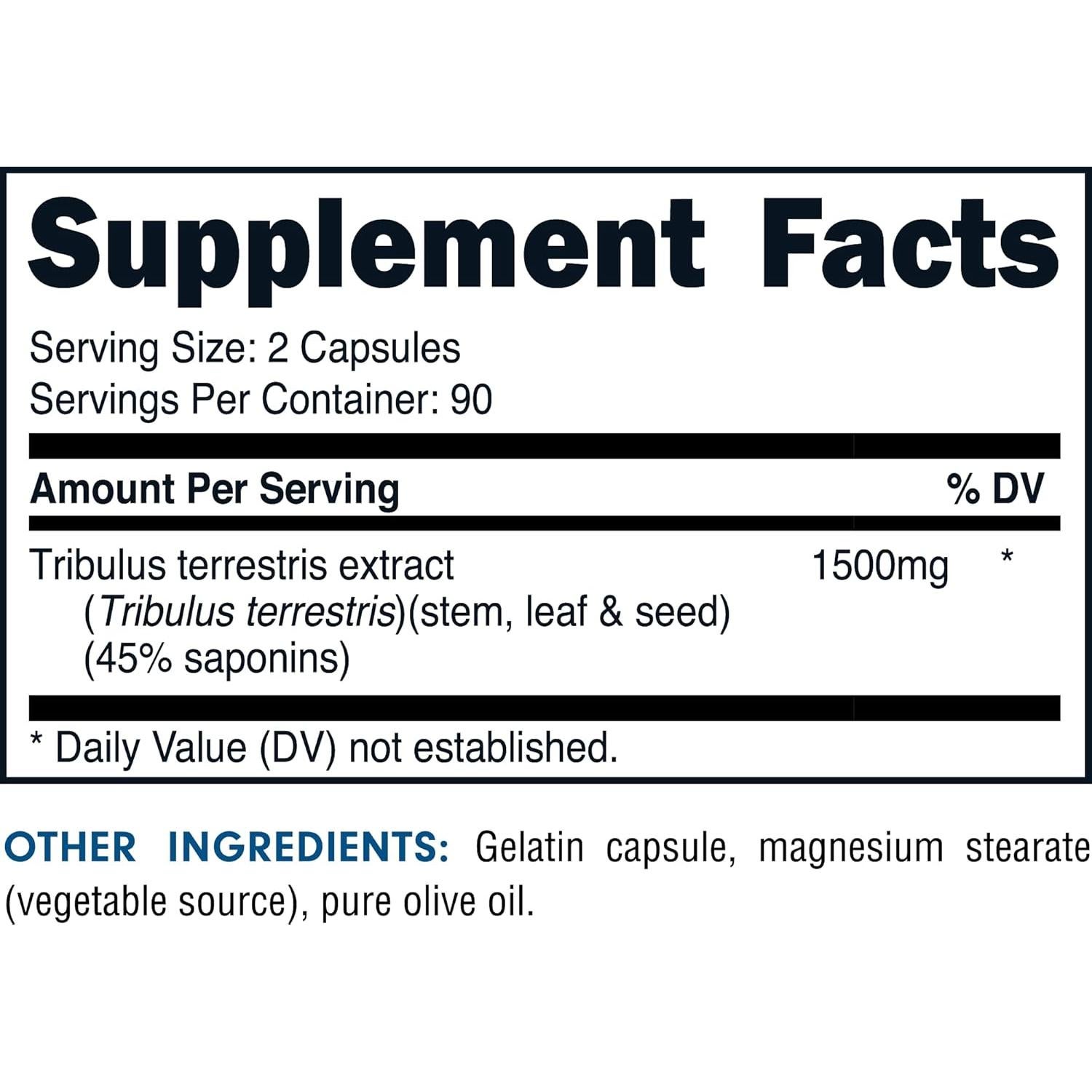 Suplemento Tribulus 1500mg Bucked Up - 180 Cápsulas