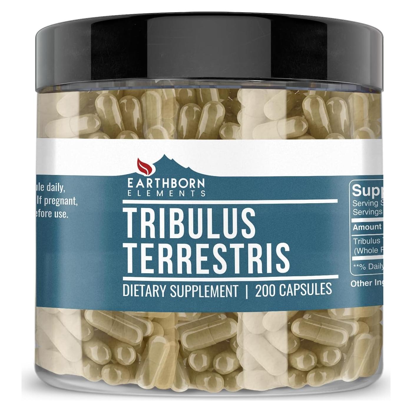 Cápsulas de Tribulus Terrestris Elementos de la Tierra 200 Unidades