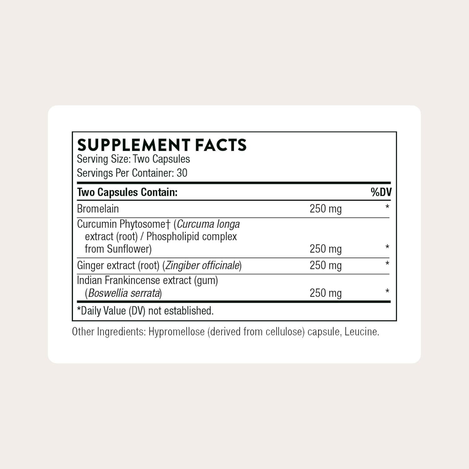 Fitoprofen Thorne - Jengibre, Boswellia y Cúrcuma - 60 Cápsulas
