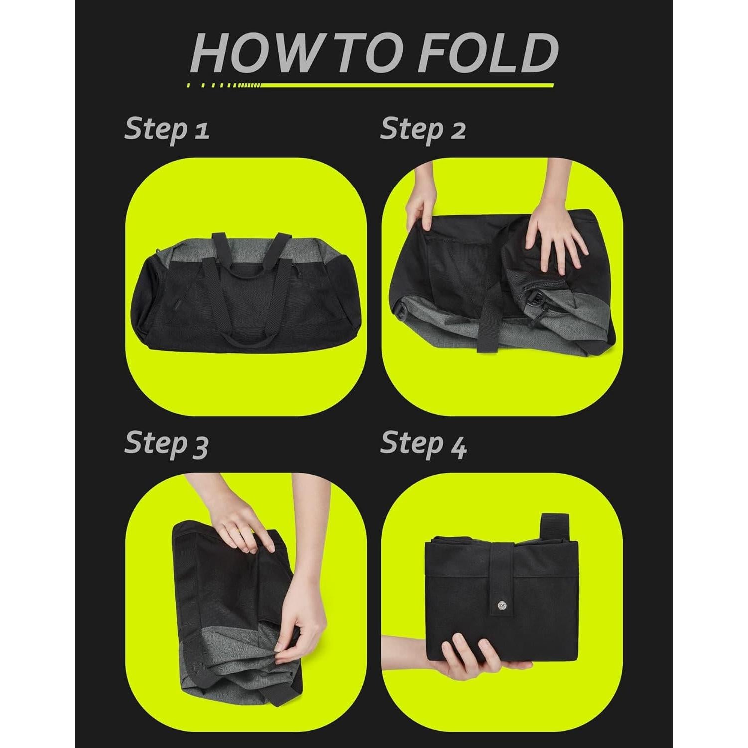 Bolsa de Gimnasio BAGSMART 40L Plegable Resistente al Agua