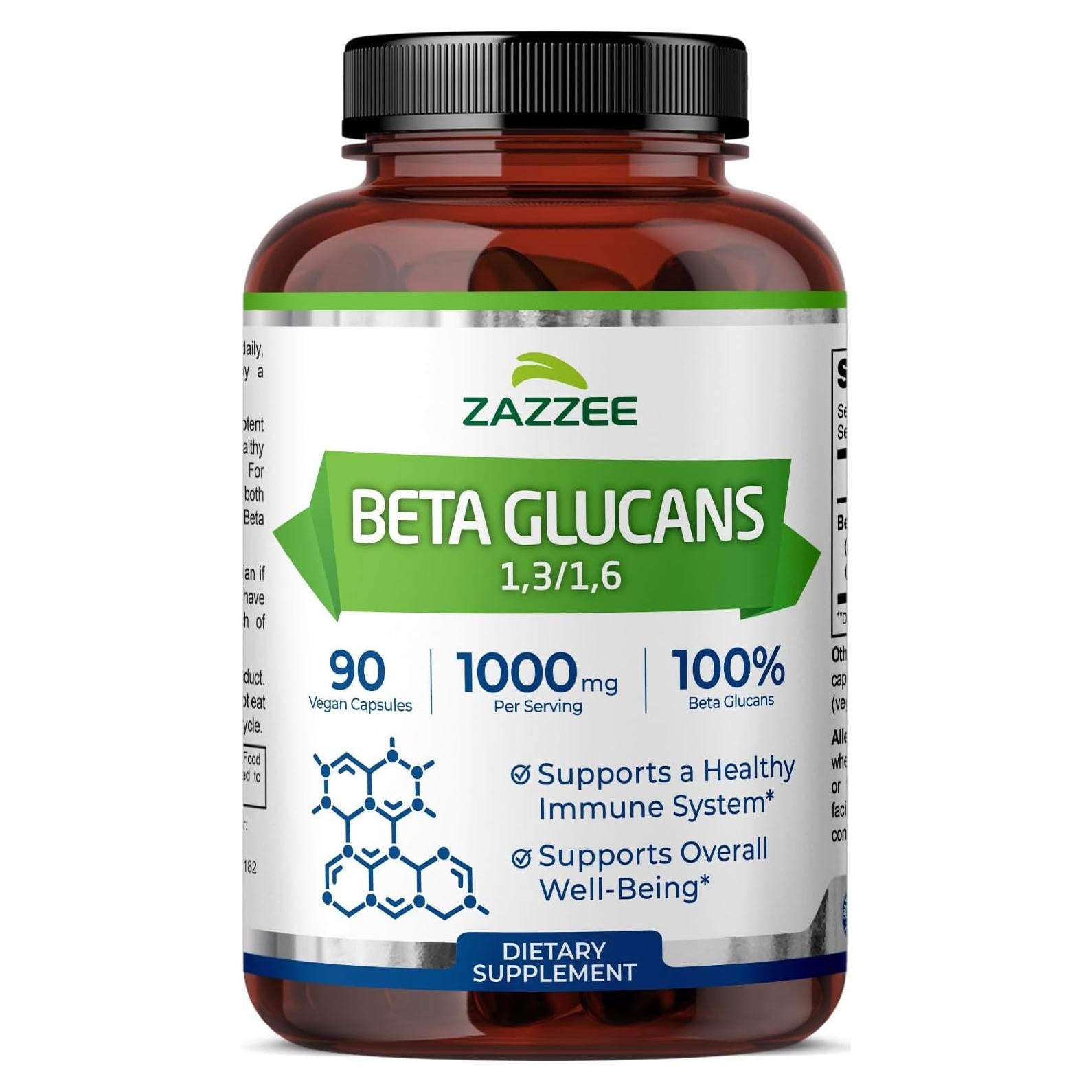 Beta Glucanos Zazzee 1000 mg 90 Cápsulas Veganas 100% Naturales