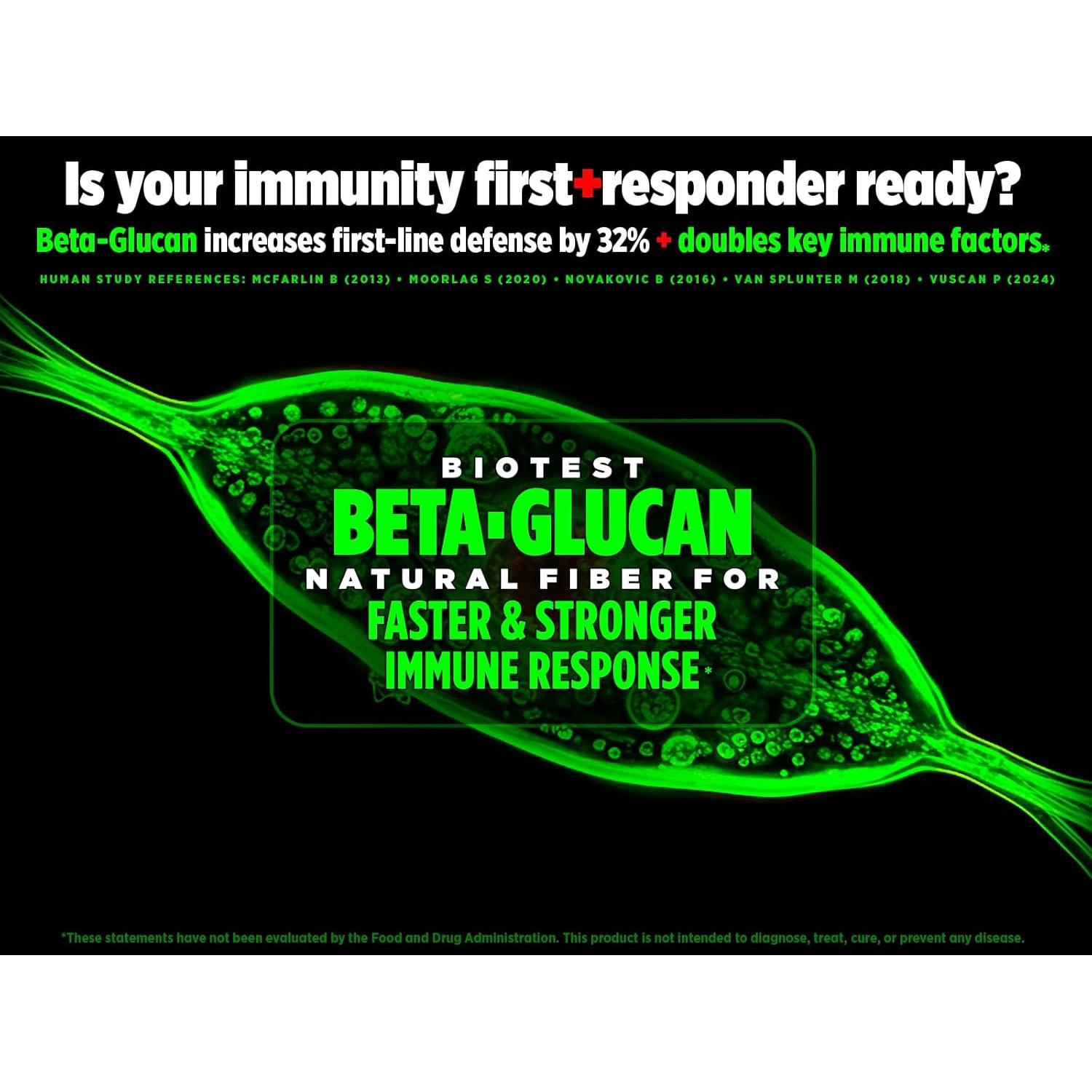 Biotest Beta-Glucano 600mg - 90 Cápsulas para Inmunidad