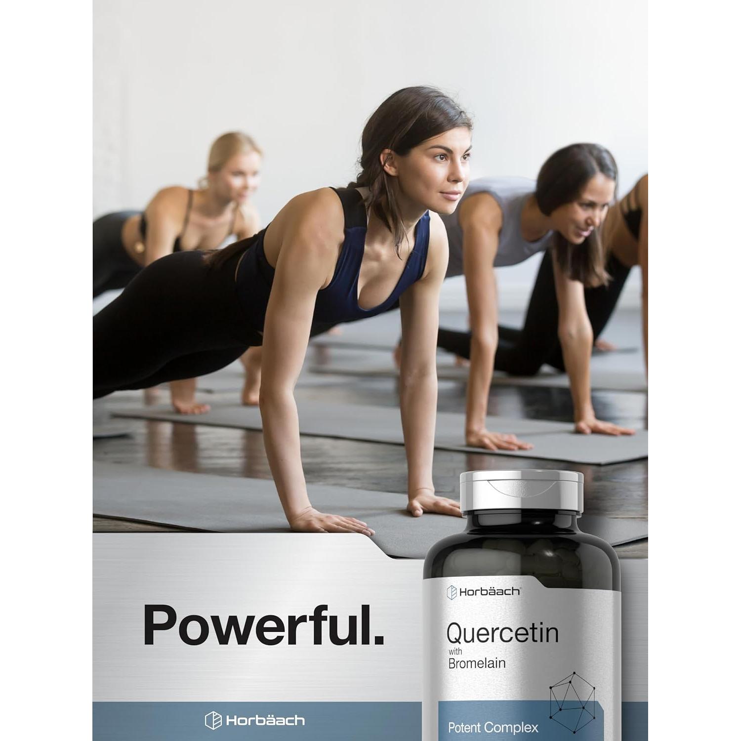 Suplemento Quercetina y Bromelina Horbäch | 240 Cápsulas | Sin OGM y Gluten