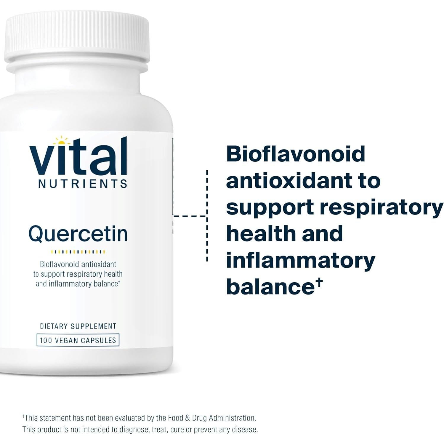 Suplemento Vegano Quercetina Vital Nutrients 500mg 100 Cápsulas