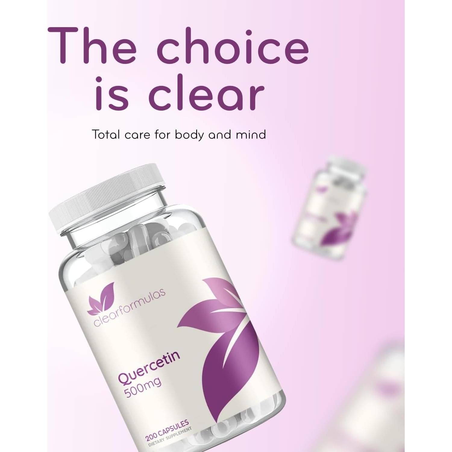 Cápsulas de Quercetina 500mg ClearFormulas - Antioxidante Vegano