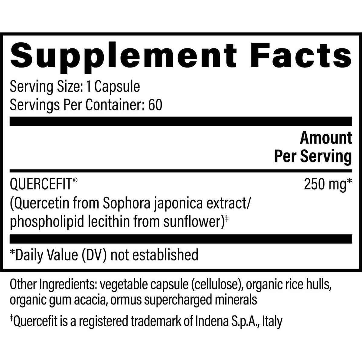 Quercetina QuerceFIT 500mg - 60 Cápsulas - Apoyo Inmunológico