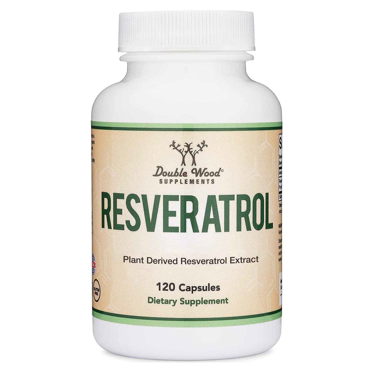 Suplemento de Resveratrol 500mg Double Wood 120 Cápsulas
