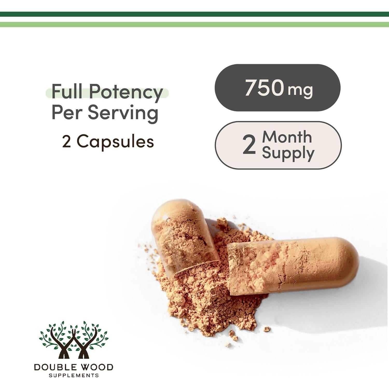 Suplemento de Resveratrol 500mg Double Wood 120 Cápsulas