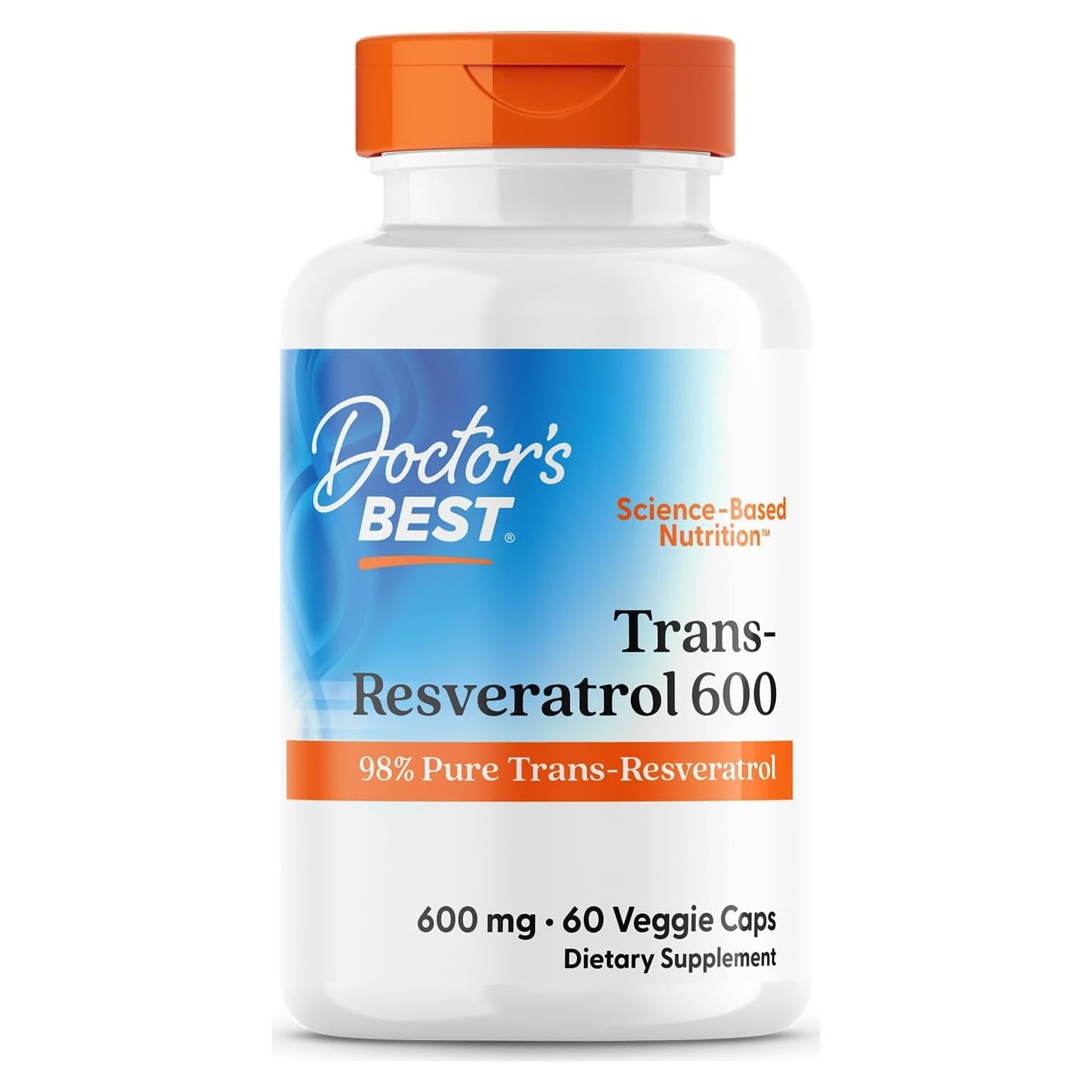 Trans-Resveratrol 600mg Doctor's Best - 60 Cápsulas Veganas