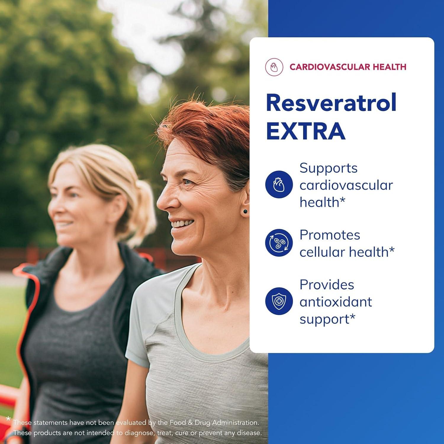 Suplemento Antioxidante Resveratrol EXTRA Pure Encapsulations 100 mg - 60 Cápsulas