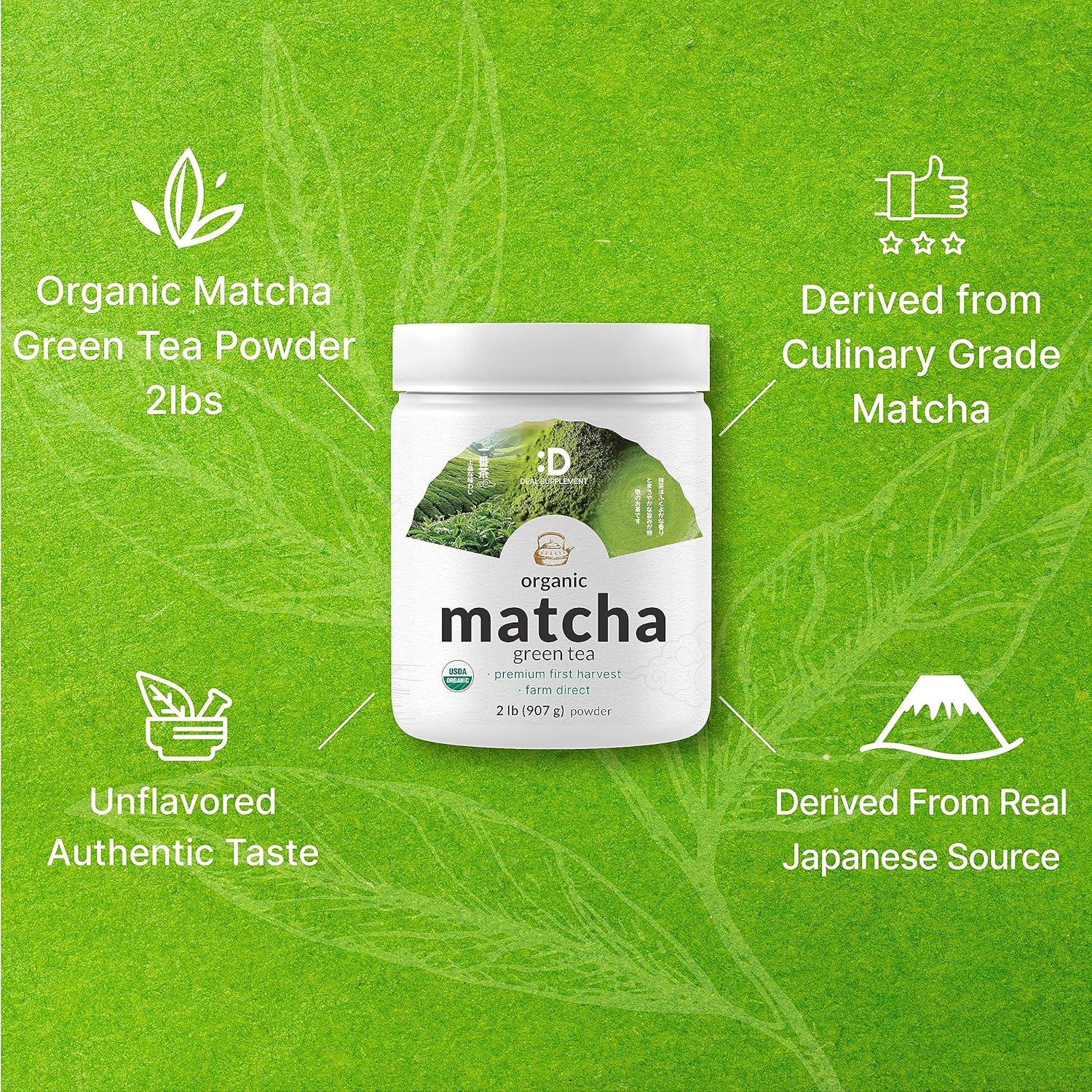 Polvo de Té Verde Matcha Orgánico Deal Supplement 907g - Grado Culinario