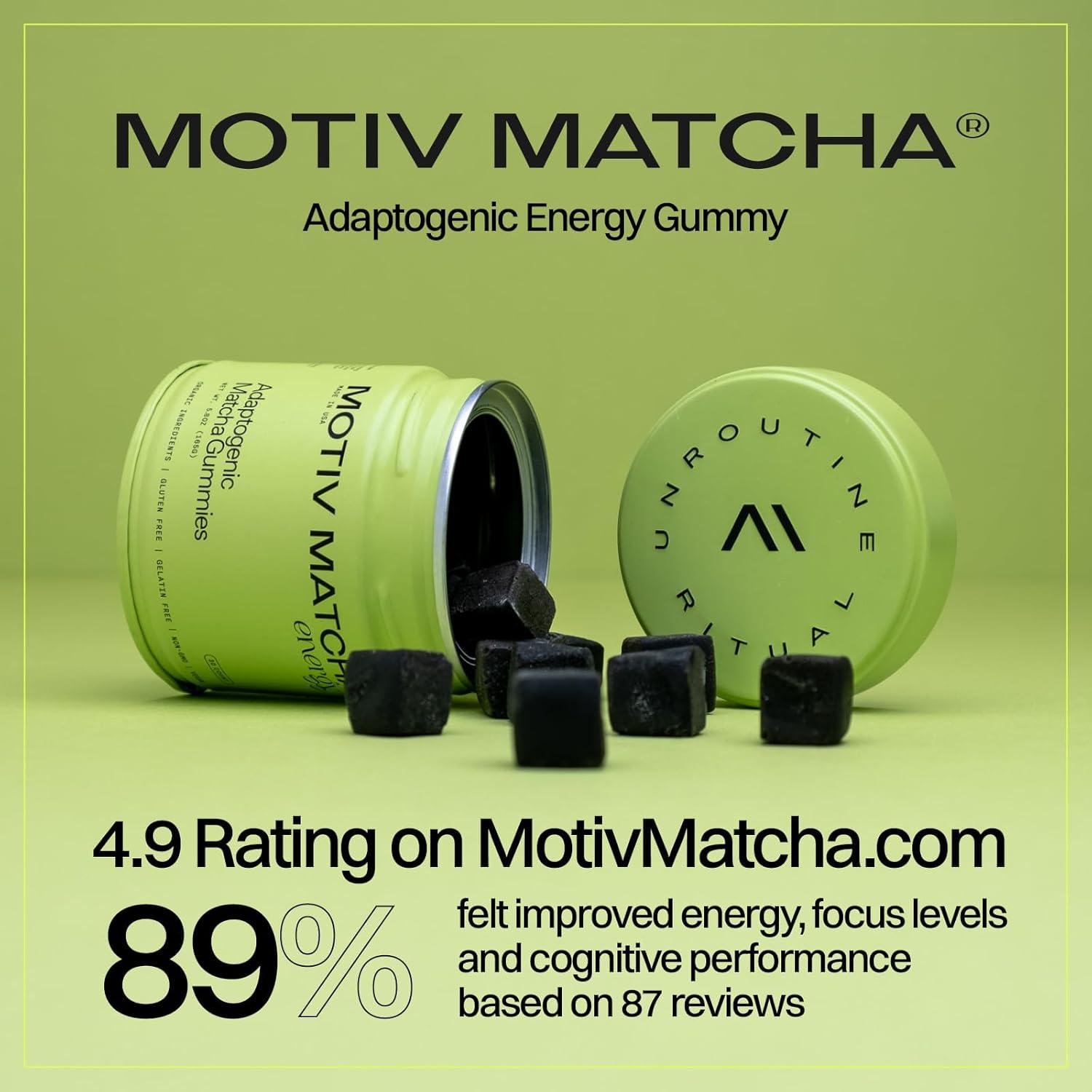 Gomas de Energía Orgánicas Motiv Matcha 300 MG - Veganas