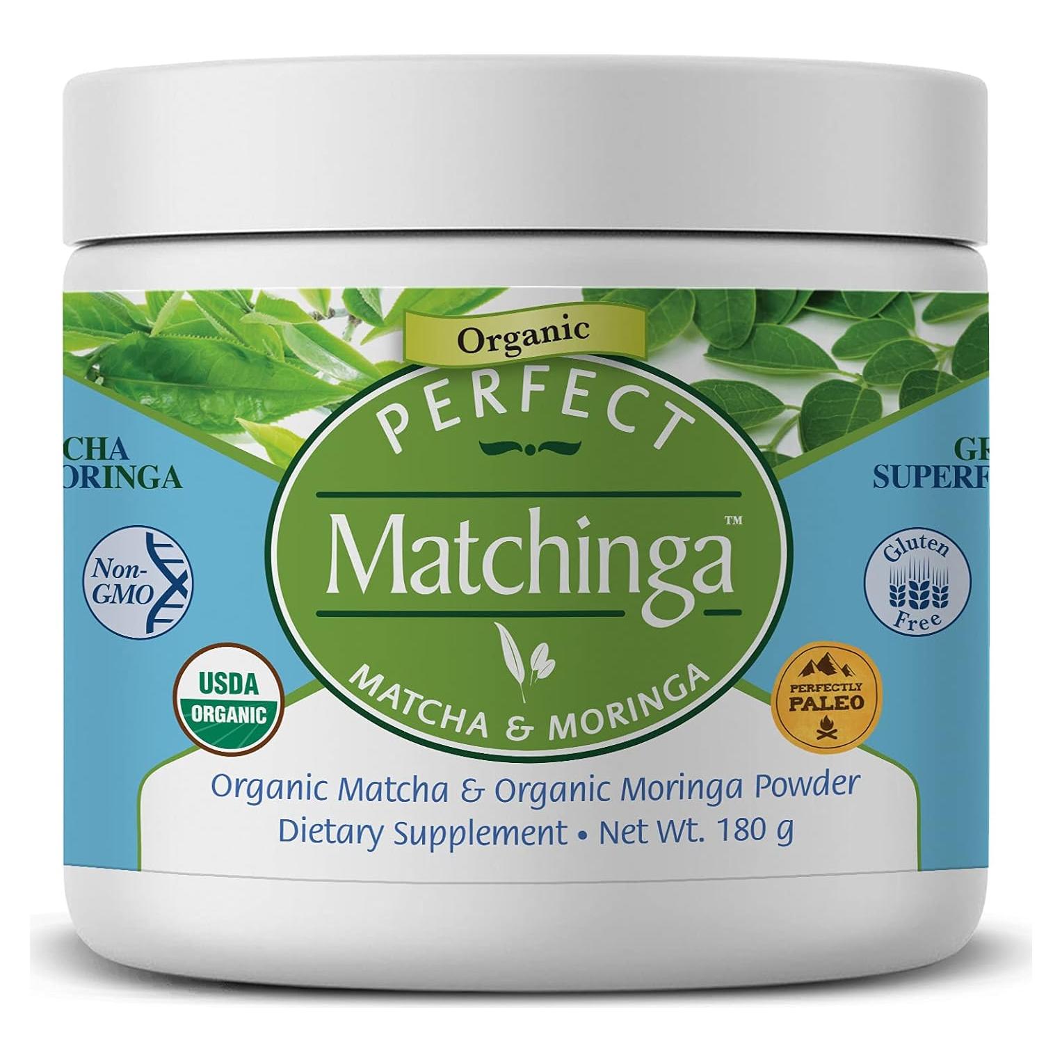 Polvo Perfecto de Matcha y Moringa Orgánica 180g - Suplemento Verde