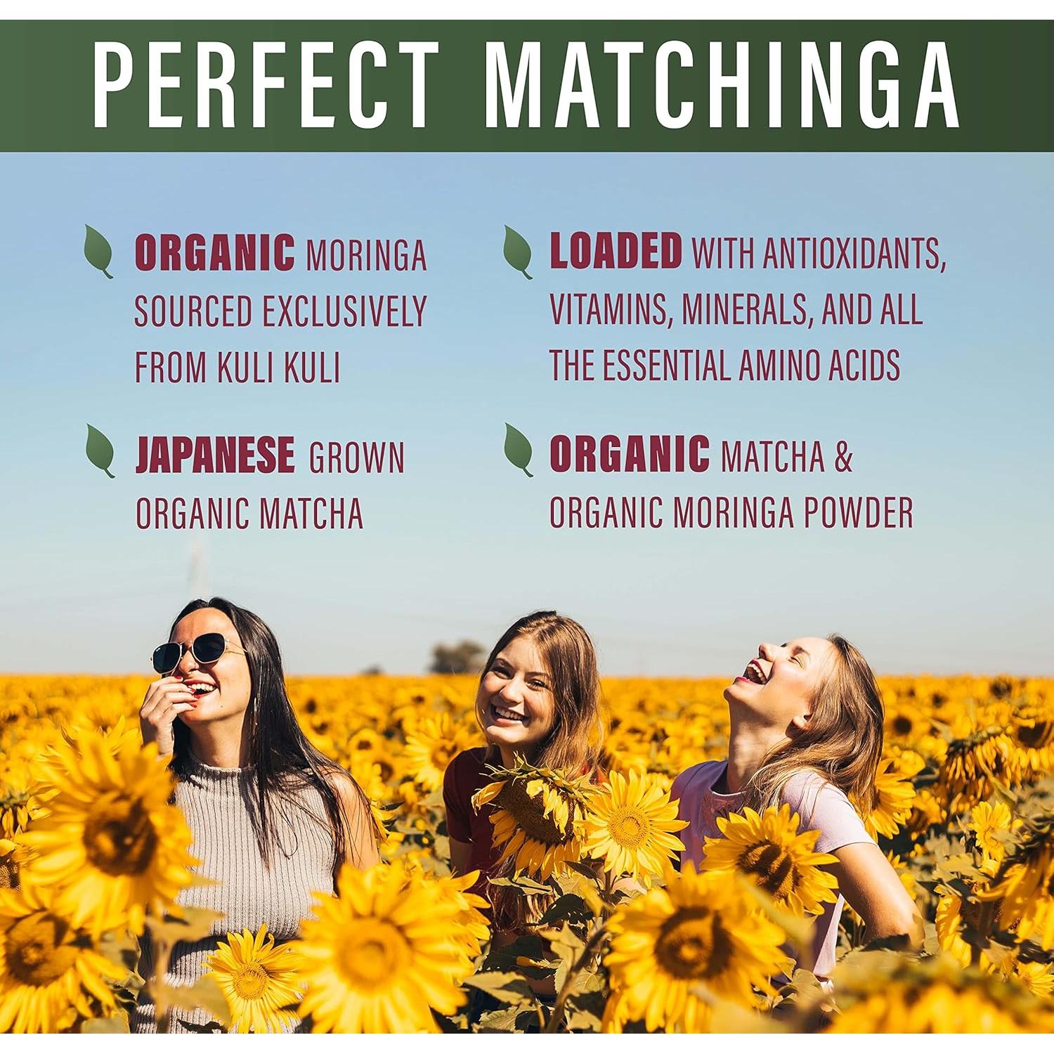 Polvo Perfecto de Matcha y Moringa Orgánica 180g - Suplemento Verde