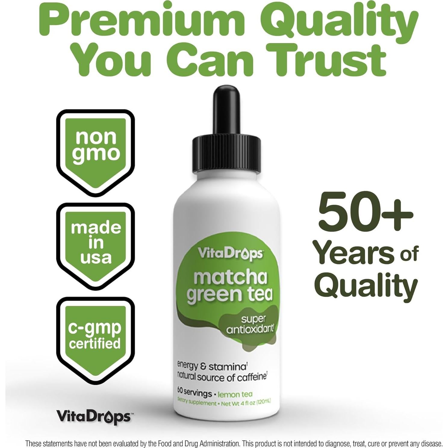 VitaDrops Extracto de Té Verde Matcha 118ml - Energía Natural