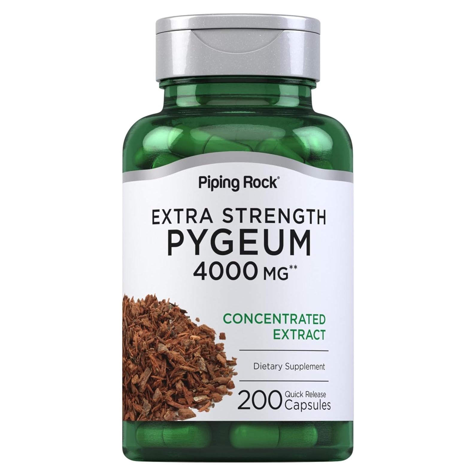 Suplemento de Pygeum Piping Rock 4000 mg - 200 Cápsulas