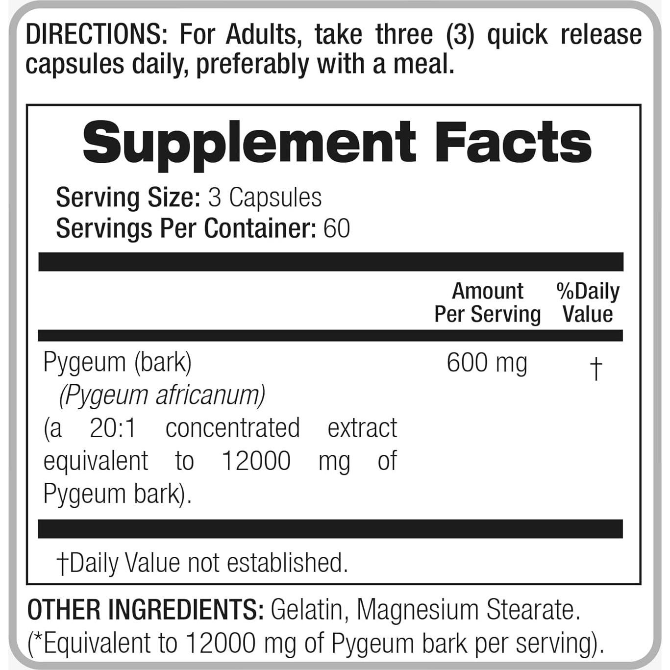 Suplemento de Pygeum FITO MEDICS 180 Cápsulas 12000mg
