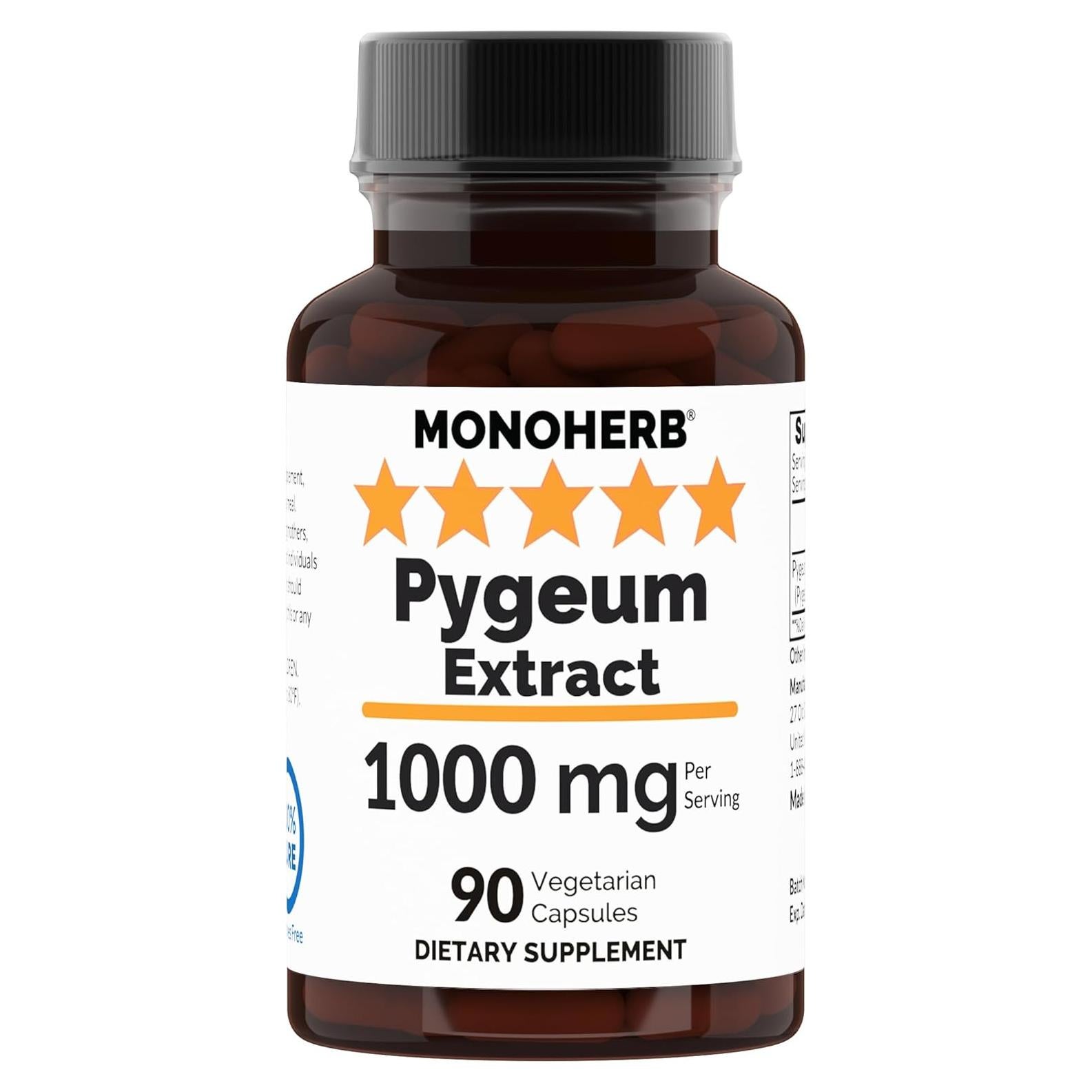 Extracto de Pygeum 1000 mg Monoherb - 90 Cápsulas Veganas