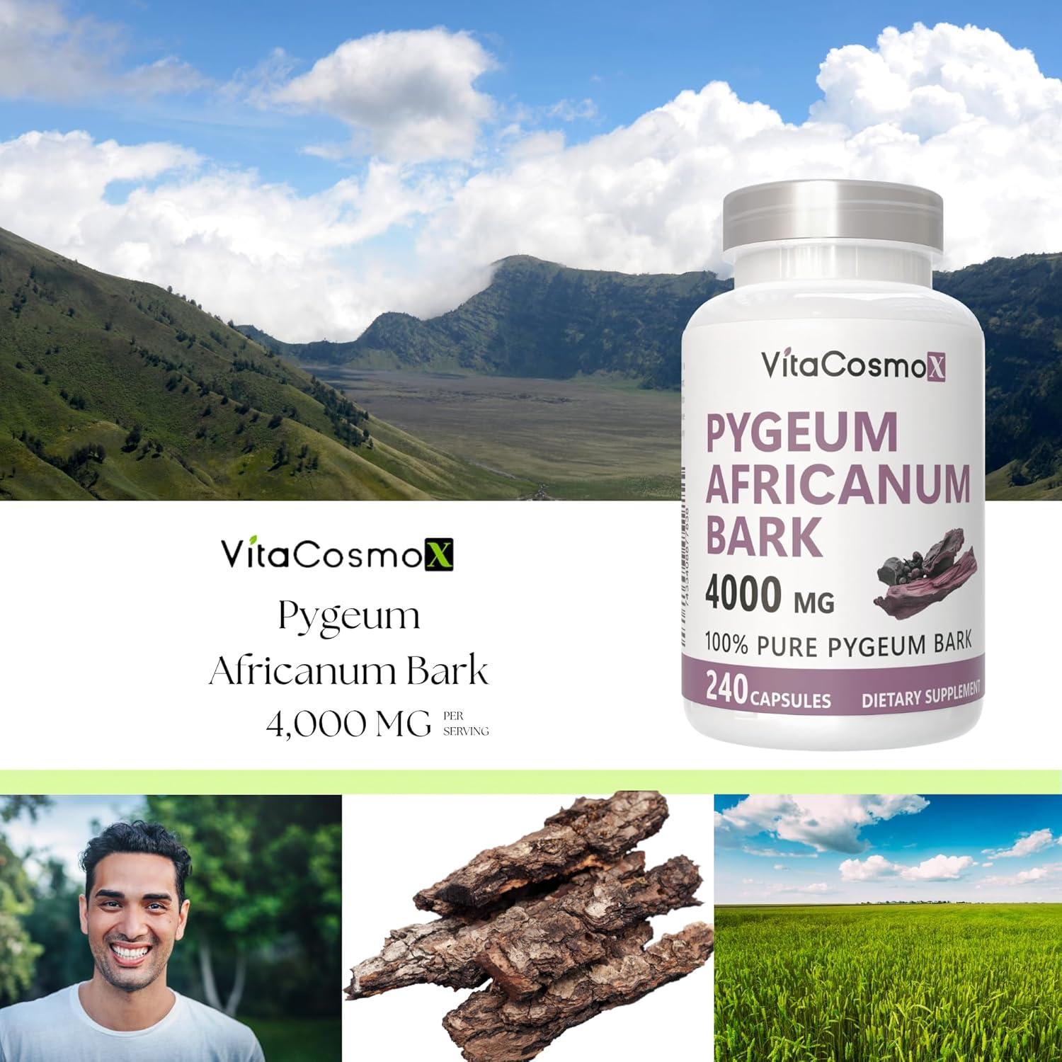Suplemento de Pygeum Africanum VitaCosmoX 240 Cápsulas Veganas