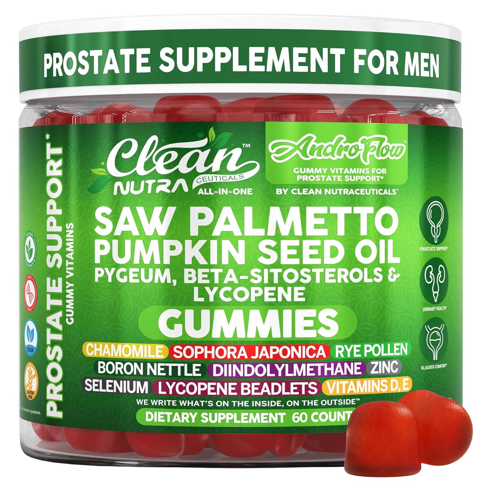 Gummies Prostáticos Clean Nutra con Palma Enana y Calabaza 60 Unidades