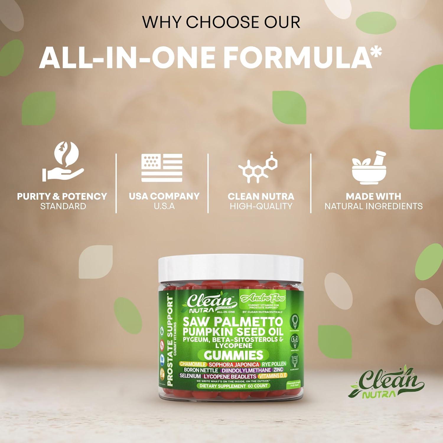 Gummies Prostáticos Clean Nutra con Palma Enana y Calabaza 60 Unidades