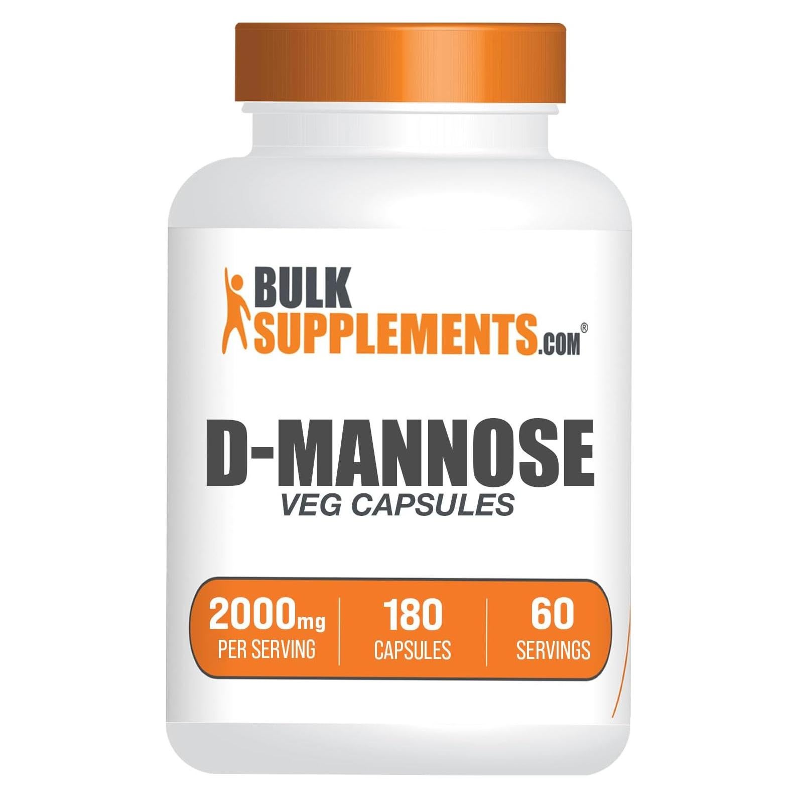 Cápsulas de D-Mannose BulkSupplements 2000mg - 180 unidades