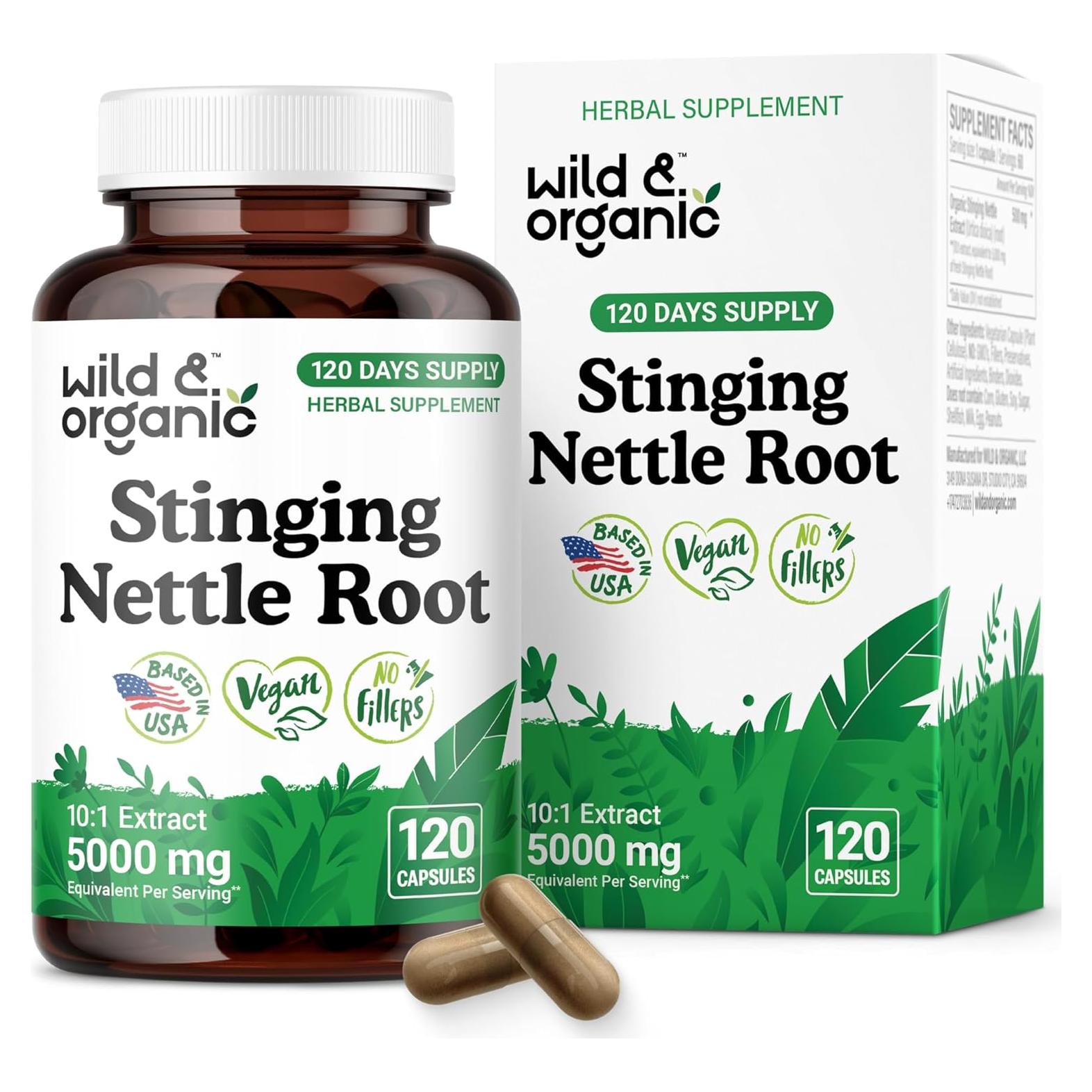 Cápsulas de Raíz de Ortiga Silvestre 5000 mg - 120 Veganas