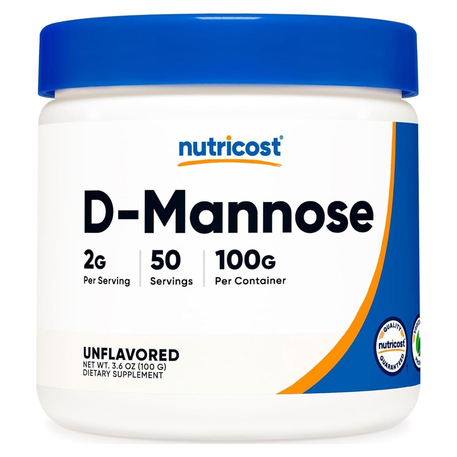 D-Mannose en Polvo Nutricost 100g - Sin OGM y Sin Gluten