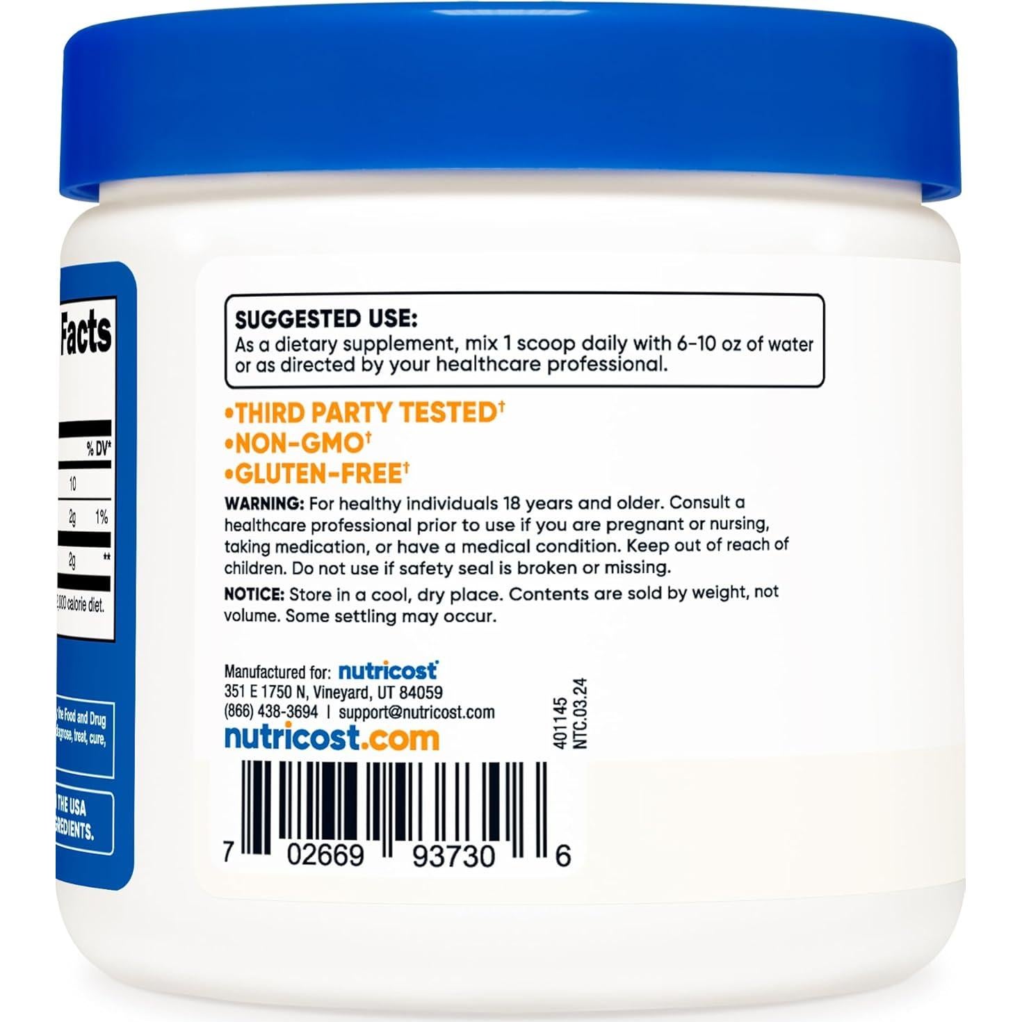 D-Mannose en Polvo Nutricost 100g - Sin OGM y Sin Gluten