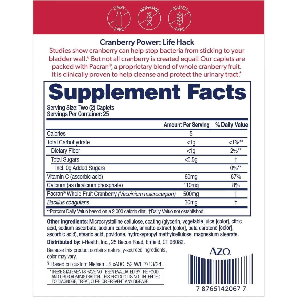 Píldoras de Arándano AZO 50 Cápsulas para Tracto Urinario