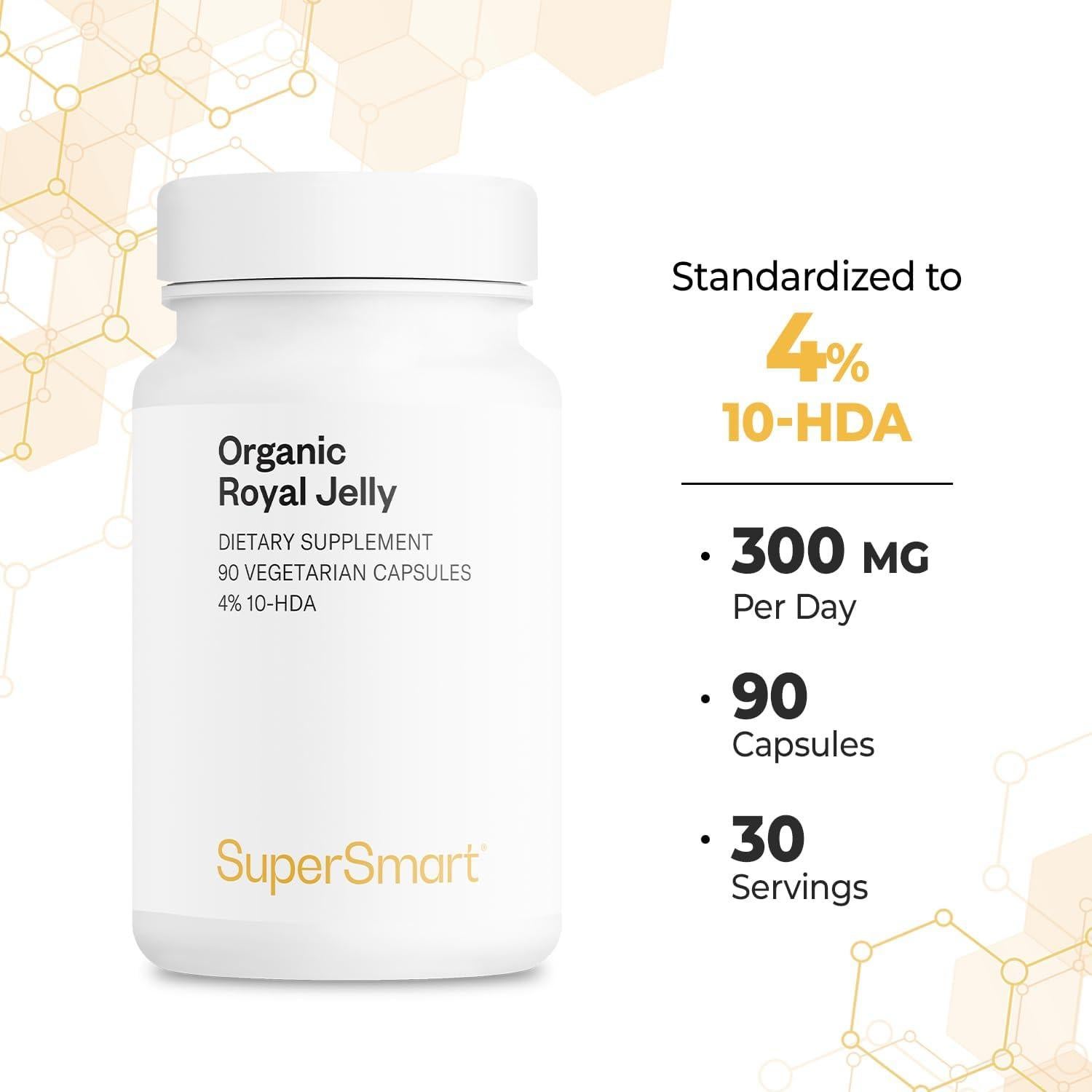 Suplemento de Jalea Real Orgánica 300mg - Supersmart 90 Cápsulas