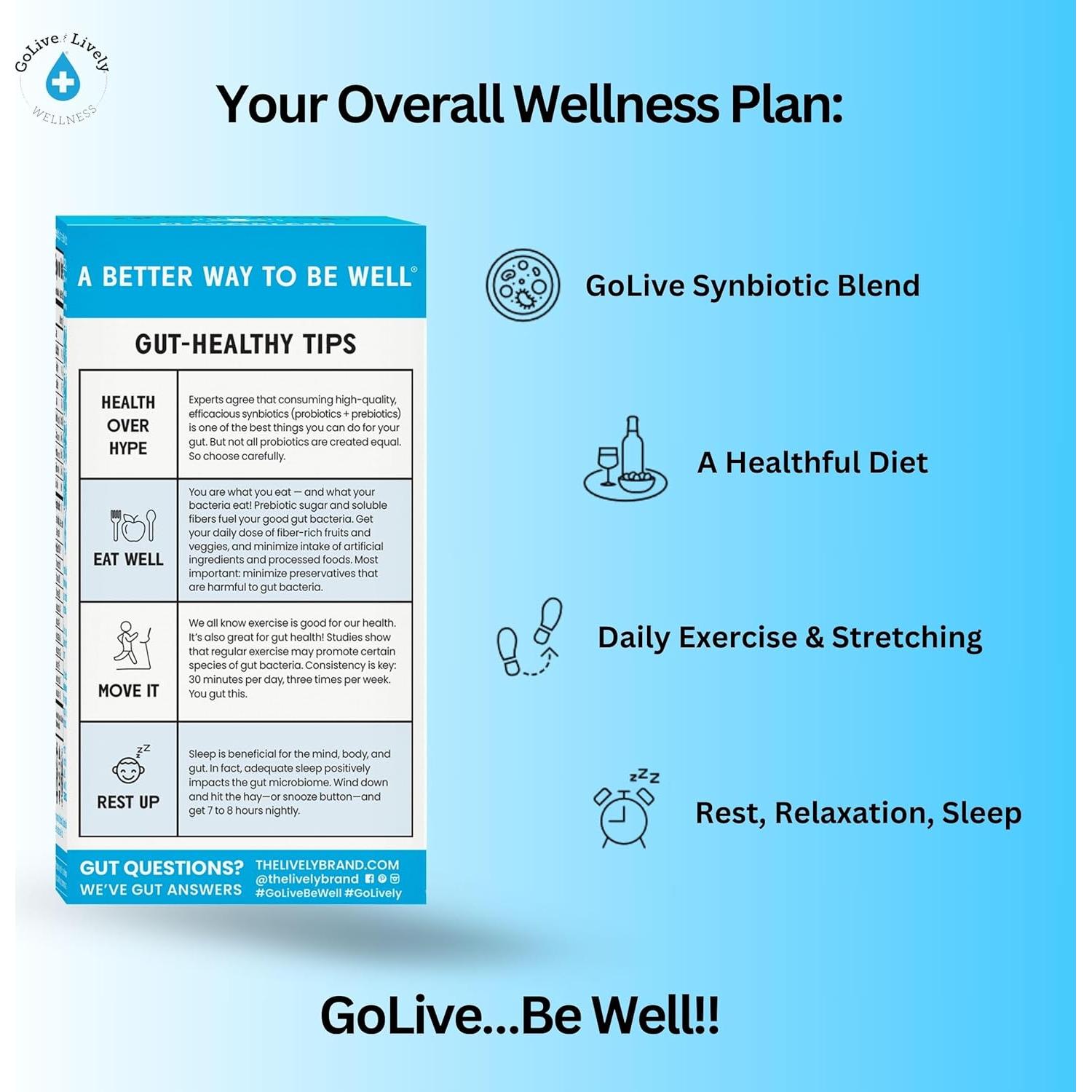 GoLive Probiotico Sin Sabor 28 Paquetes 15B CFUs Salud Intestinal