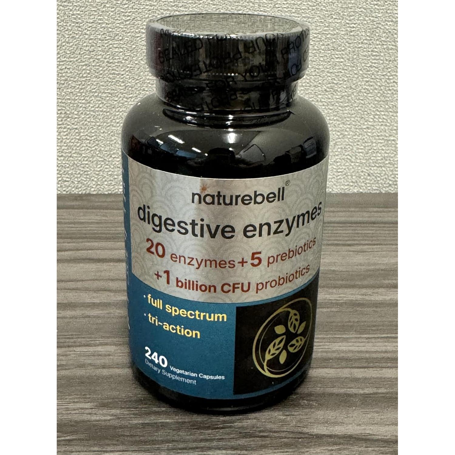 NatureBell Enzimas Digestivas y Probioticos 240 Cápsulas Veganas