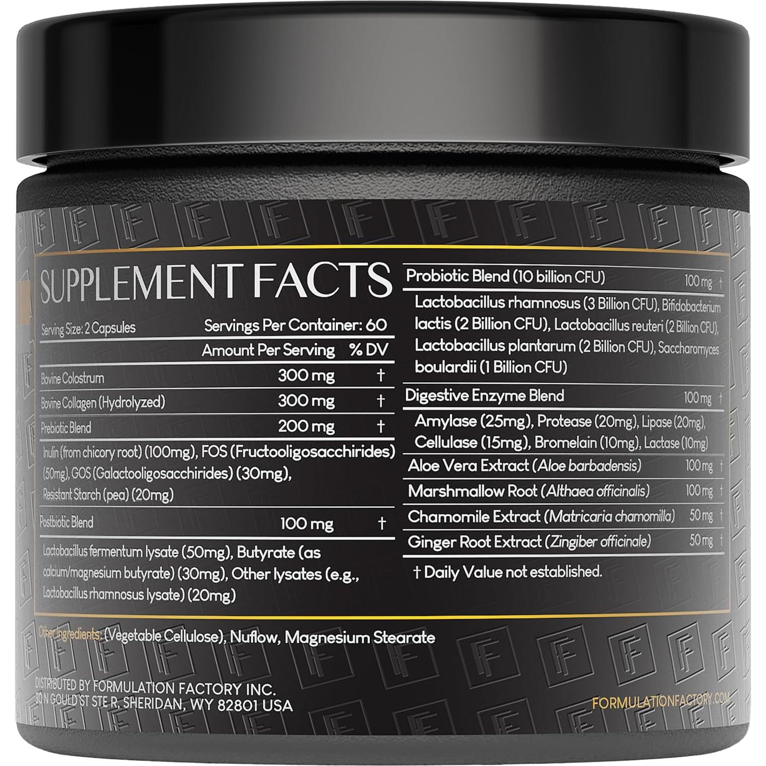 Suplemento Digestivo Gut Intellect 10-en-1 Formulation Factory 120 Cápsulas