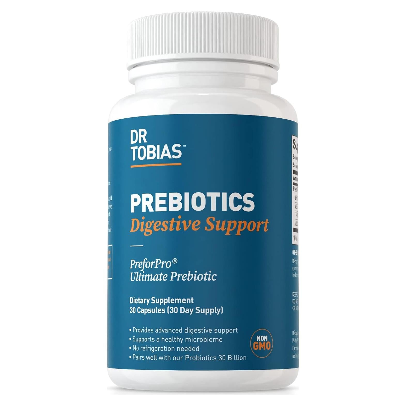 Suplemento Prebiótico Dr. Tobias 30 Cápsulas Veganas
