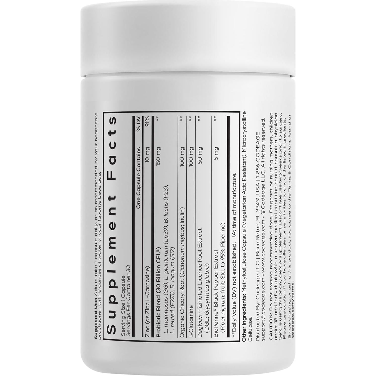 Suplemento Sinbiótico Diario Codeage - 30 Cápsulas Probioticas