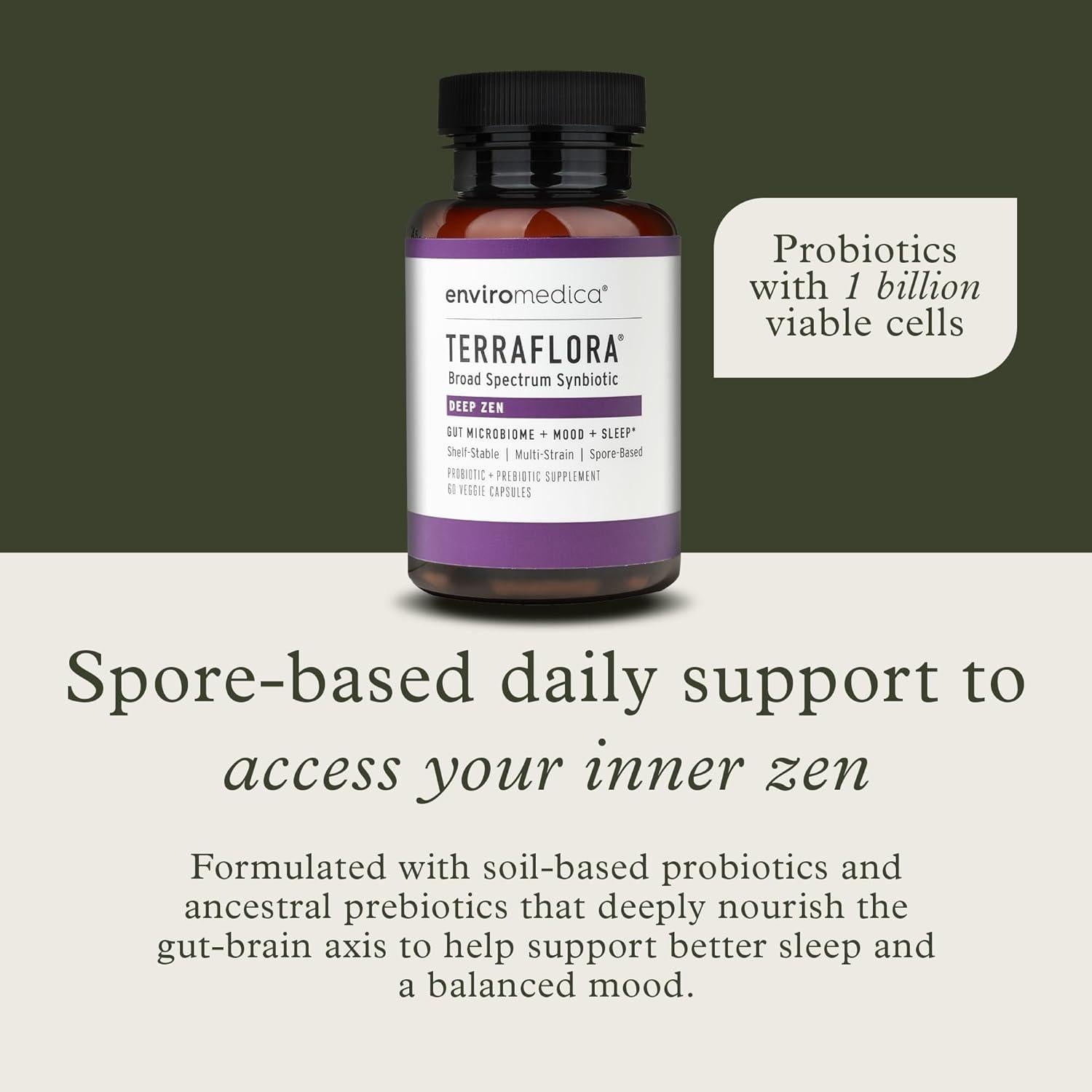 Suplemento Probiotico Enviromedica Terraflora Deep Zen 60 Cápsulas